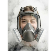 Профессиональный респиратор/маска/противогаз RoomBroom МС7800 ( 6800 )/3М, FFP3 с фильтром B1(серый) RB2175