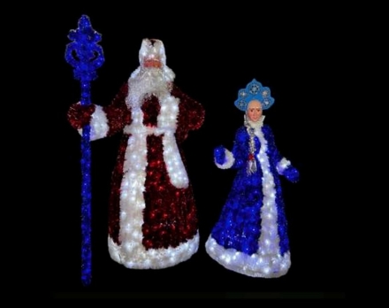 Световая фигура Дед Мороз со Снегурочкой, фото 1