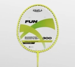 KRAFLA Fun 300 Набор для бадминтона: ракетка (2 шт), волан (2 шт), фото 4