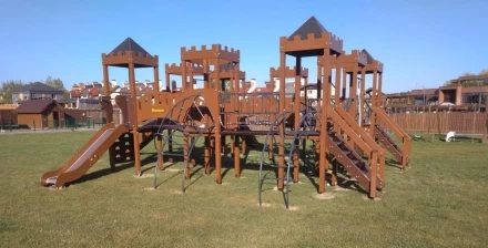 Игровой комплекс Империя Сити с тремя горками (металлический скат, Н-1200 и 1500) ДИО 13072.1, фото 6