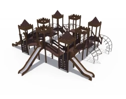 Игровой комплекс Империя Сити с тремя горками (металлический скат, Н-1200 и 1500) ДИО 13072.1, фото 1