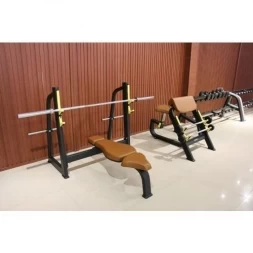 E-1043В Скамья-стойка для жима штанги лежа (Olympic Bench), фото 2