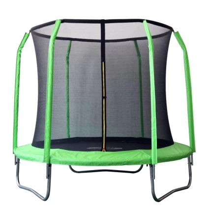 Батут 8FT 2,44м SportElite фиберглас, с защитной сеткой внутрь, салатовый, GB30201-8 FT, фото 1