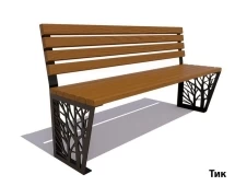 Парковая скамейка Роща, Лиственница  (без подлокотников) 1,5 м