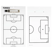 Тактическая доска для футбола &quot;TORRES&quot;, маркерная, с зажимом для листов и маркера, 40х24 см