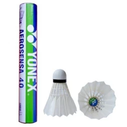 Воланы для бадминтона Yonex (перо/пробка), уп.12шт., белый