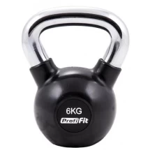Гиря обрезиненная с хромированной ручкой PROFI-FIT, 6 кг