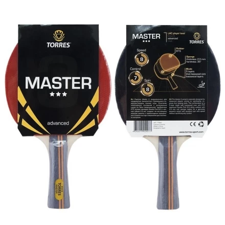 Ракетка для настольного тенниса TORRES Master 3*, для тренировок, одобренная ITTF , фото 1