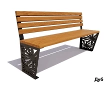 Парковая скамейка Ромашка, Лиственница (без подлокотников) 1,5 м