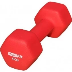 Гантель в виниловой оболочке PROFI-FIT 4 кг, форма шестигранник, красный, фото 2