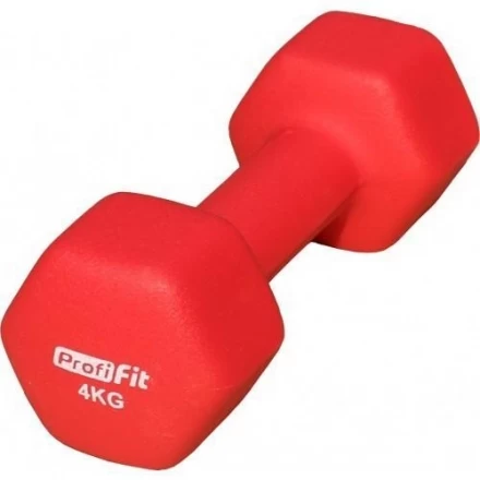 Гантель в виниловой оболочке PROFI-FIT 4 кг, форма шестигранник, красный, фото 2