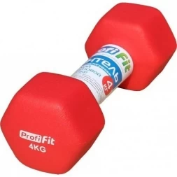 Гантель в виниловой оболочке PROFI-FIT 4 кг, форма шестигранник, красный, фото 3