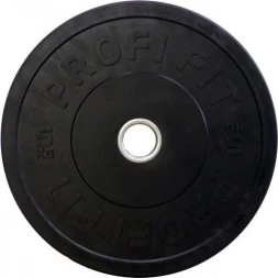 Диск для штанги каучуковый, черный, PROFI-FIT D-51, 5 кг, фото 1