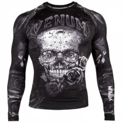 Рашгард Venum Santa Muerte 3.0 Black/White L/S, фото 1