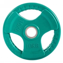 Диск обрезиненный ZSO цветной 3 HANDLE  D-51, 10 кг, фото 1