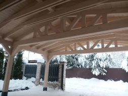Деревянный навес для двух авто МАРСЕЛЬ Несущий каркас, фото 6