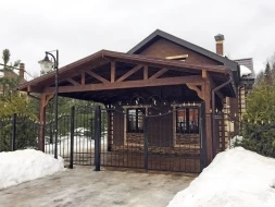 Деревянный навес для двух авто МАРСЕЛЬ Несущий каркас, фото 3