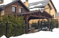Деревянный навес для двух авто МАРСЕЛЬ Несущий каркас, фото 1