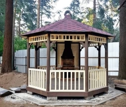 Восьмигранная беседка КОЛОКОЛЬЧИК с барбекю, фото 2