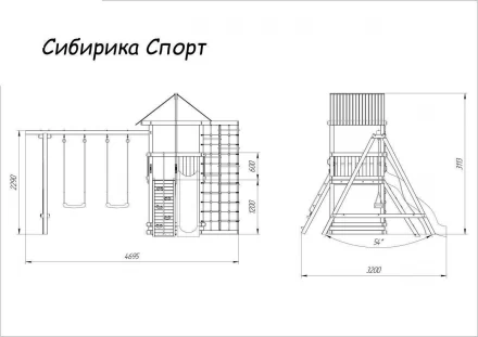 Детская деревянная игровая площадка Сибирика Спорт, цвет Savanna, фото 9