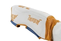 (UFC Premium True Thai Защита голени, цвет белый/голубой, размер L)