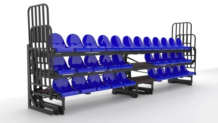 Трибуна телескопическая ОЛИМП СИТИ 3-х рядная на 32 места (Авангард), фото 6