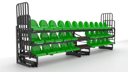 Трибуна телескопическая ОЛИМП СИТИ 3-х рядная на 32 места (Авангард), фото 2