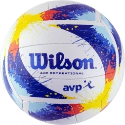 Мяч вол. &quot;Wilson AVP Splatter&quot; арт.WTH30120XB, р.5, 18 пан, композит.кожа, маш.сшивка, бело-сине-жел, фото 1