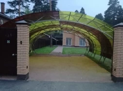 Навес из нержавеющей стали и монолитного поликарбоната, фото 2