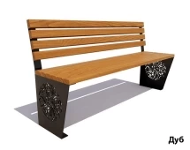 Парковая скамейка Индия, Сосна (без подлокотников) 2,5 м