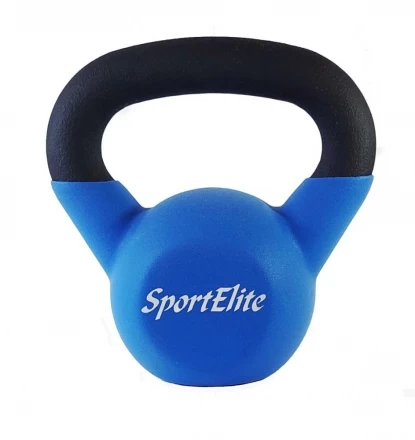Гиря чугунная с виниловым покрытием SportElite  6 кг, матовая, фото 2
