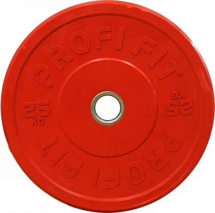Диск для штанги каучуковый, цветной PROFI-FIT D-51, 25 кг, фото 1