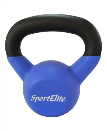 Гиря чугунная с виниловым покрытием SportElite 12 кг, матовая, фото 2