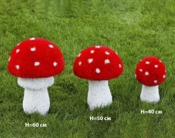Топиари гриб Мухоморчик, h=50 см - газон Eco, фото 1