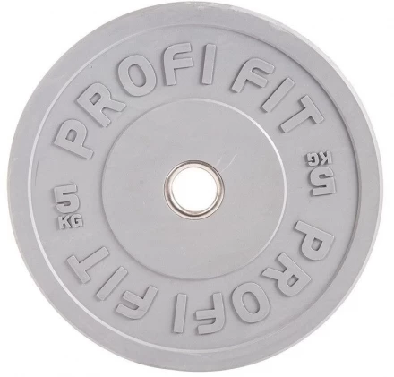 Диск для штанги каучуковый, цветной PROFI-FIT D-51,  5 кг, фото 5