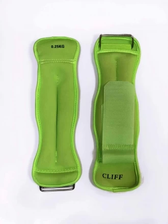 Утяжелители на руки Cliff песок 0,5кг (2х0,25кг) салатовые, фото 1