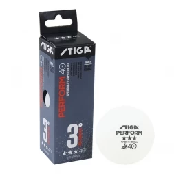 Мяч для наст. тенниса Stiga Perform 3***, 40+, арт.1113-2110-03, пластик,  ITTF Appr., уп.3 шт, бел