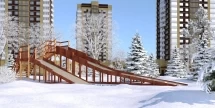 Зимняя деревянная игровая горка TORUDA Север 9 (скат 11.8 м)