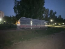 Скамейка для запасных игроков 10 м (на 20 человек, с навесом из поликарбоната) СТ-50