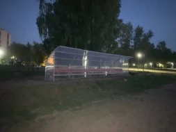 Скамейка для запасных игроков 10 м (на 20 человек, с навесом из поликарбоната) СТ-50, фото 6