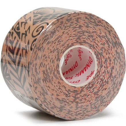 Тейп динамический Dynamic Tape, арт. DT50TT, шир. 5 см, дл. 5 м, телесный/черн. тату, фото 1