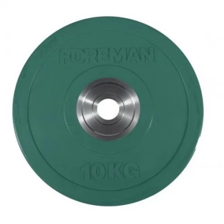 Диск бампированный обрезиненный цветной FOREMAN FM/BM-10KG-GN (10 кг), фото 1