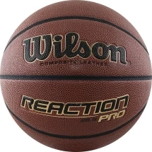 Мяч баск. WILSON Reaction PRO, арт.WTB10138XB06, р.6, синт. PU, бутил. камера, темно-коричневый