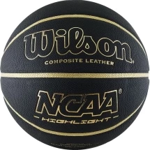 Мяч баск. WILSON NCAA Highlight Gold, арт.WTB067519XB07, р.7, композит, бут.камера, черно-золотистый
