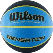 Мяч баск. WILSON Sensation, арт.WTB9118XB0702, р.7, резина, бутил. камера, черно-сине-желтый