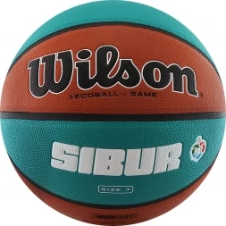 Мяч баск. WILSON VTB SIBUR Gameball ECO, арт.WTB0547XBVTB, р.7, композит, бутил. кам, корич-бирюз., фото 1