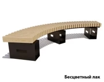 Парковая скамейка Сити, Сосна (внутренний радиус 1500 мм) Четверть круга (брус 30х60 мм)
