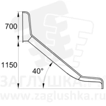 Горка из нержавеющей стали размером 1900x490 мм