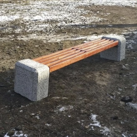 Скамейка «Метро» бетонная, ДШВ - 255*51*49, вес - 250 кг, фото 1