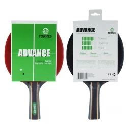 Ракетка для н/т TORRES Advance, арт.TT0004, для любителей, накладка 1,8 мм, конич. ручка